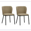 STUHL-SET 2 Stück  in Webstoff  - Taupe/Schwarz, MODERN, Textil/Metall (52/80/44cm) - MID.YOU