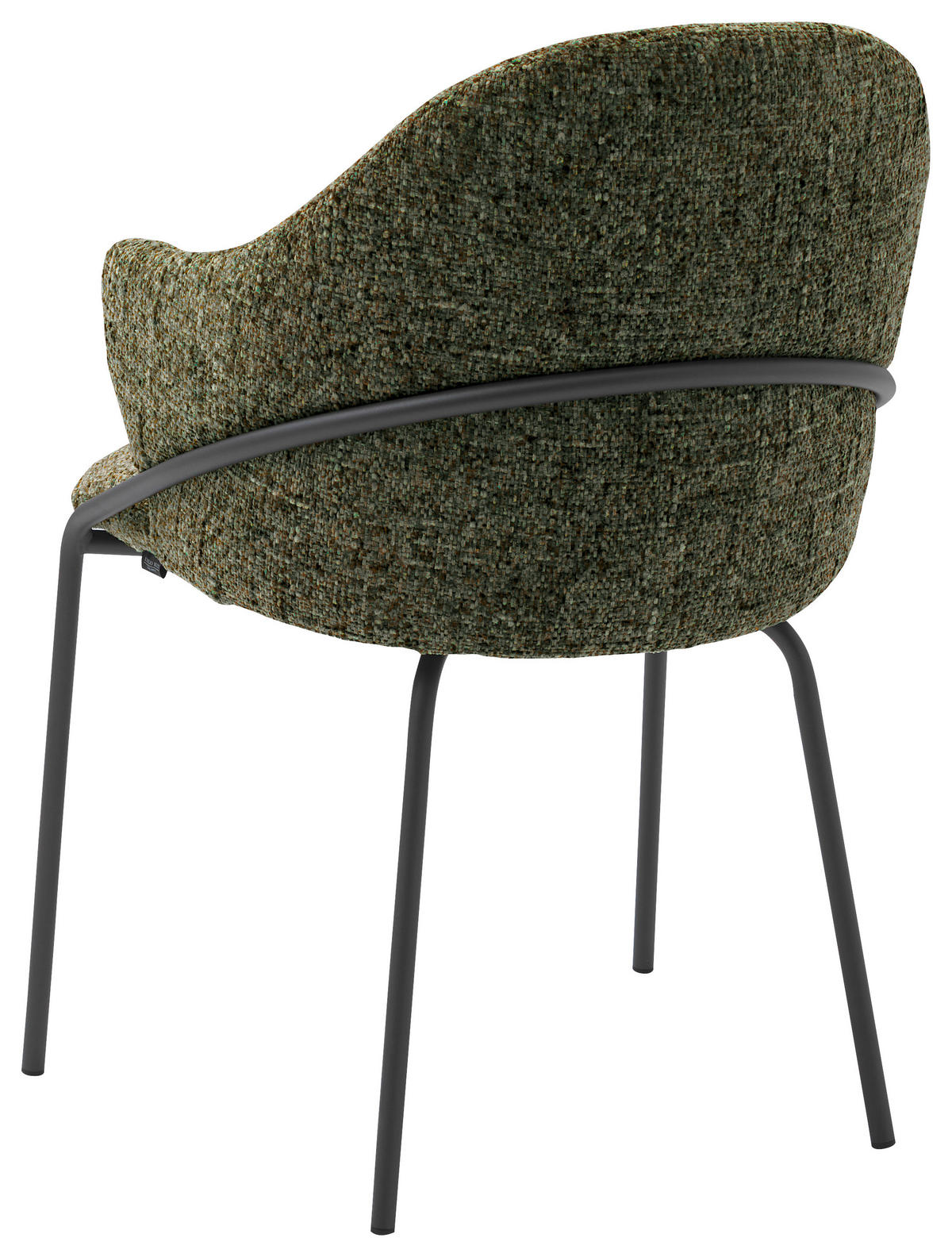 ARMLEHNSTUHL  in beflockt  - Anthrazit/Grün, Design, Textil/Metall (55/84/55cm) - Emilio Belluti