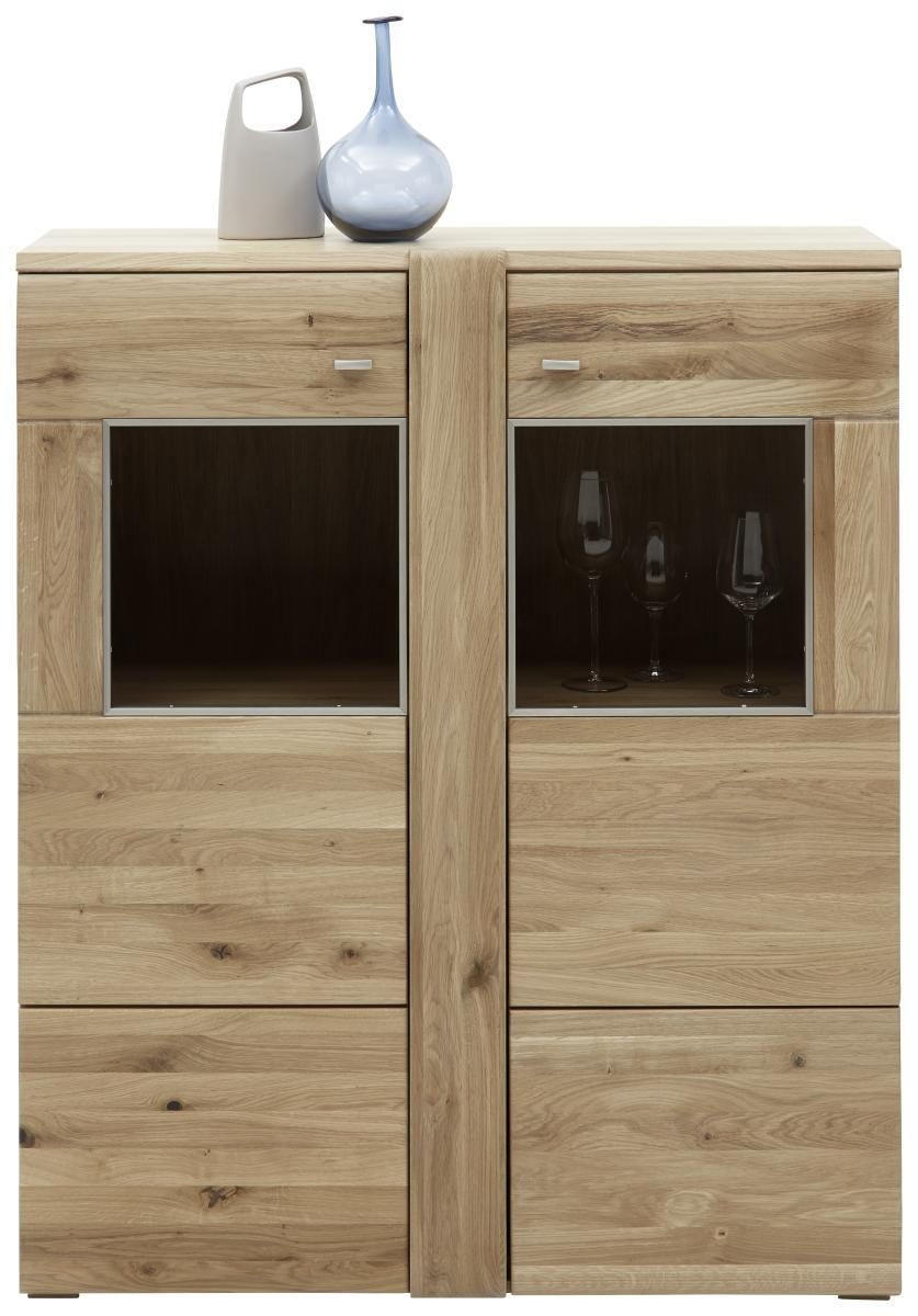 HIGHBOARD 101/121/38 cm  in Eichefarben  - Eichefarben/Alufarben, KONVENTIONELL, Holz/Holzwerkstoff (101/121/38cm) - Voleo