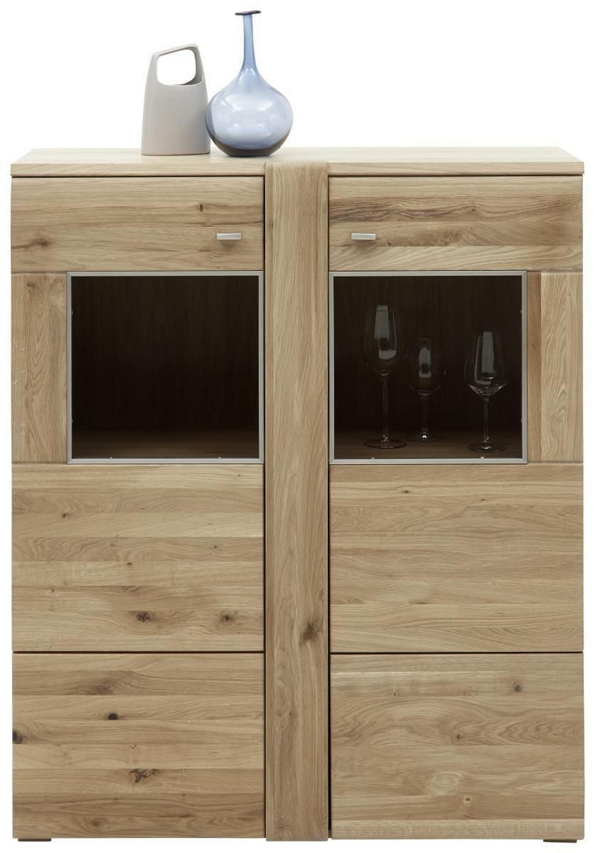 HIGHBOARD Colorado  in 101/121/38 cm  - Eichefarben/Alufarben, KONVENTIONELL, Holz/Holzwerkstoff (101/121/38cm) - Voleo