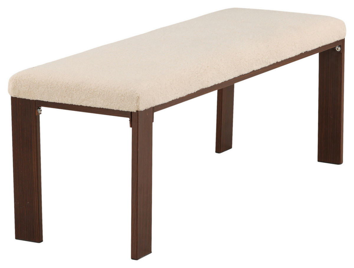 SITZBANK  in 120/50/40 cm  - Walnussfarben/Weiß, Design, Textil/Metall (120/50/40cm) - Livetastic
