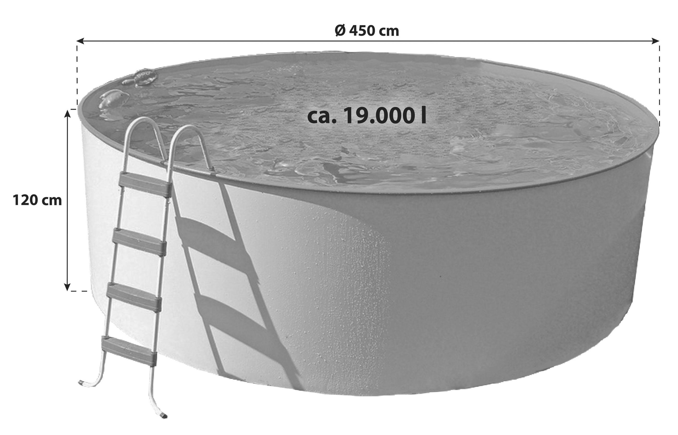 POOL-SET STEELY 01110 450/120 cm  - Blau/Weiß, MODERN, Metall (450/120cm)