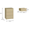 NACHTSCHRANK 50/69/42 cm  - Silberfarben/Hellgelb, Trend, Holzwerkstoff/Kunststoff (50/69/42cm) - Carryhome