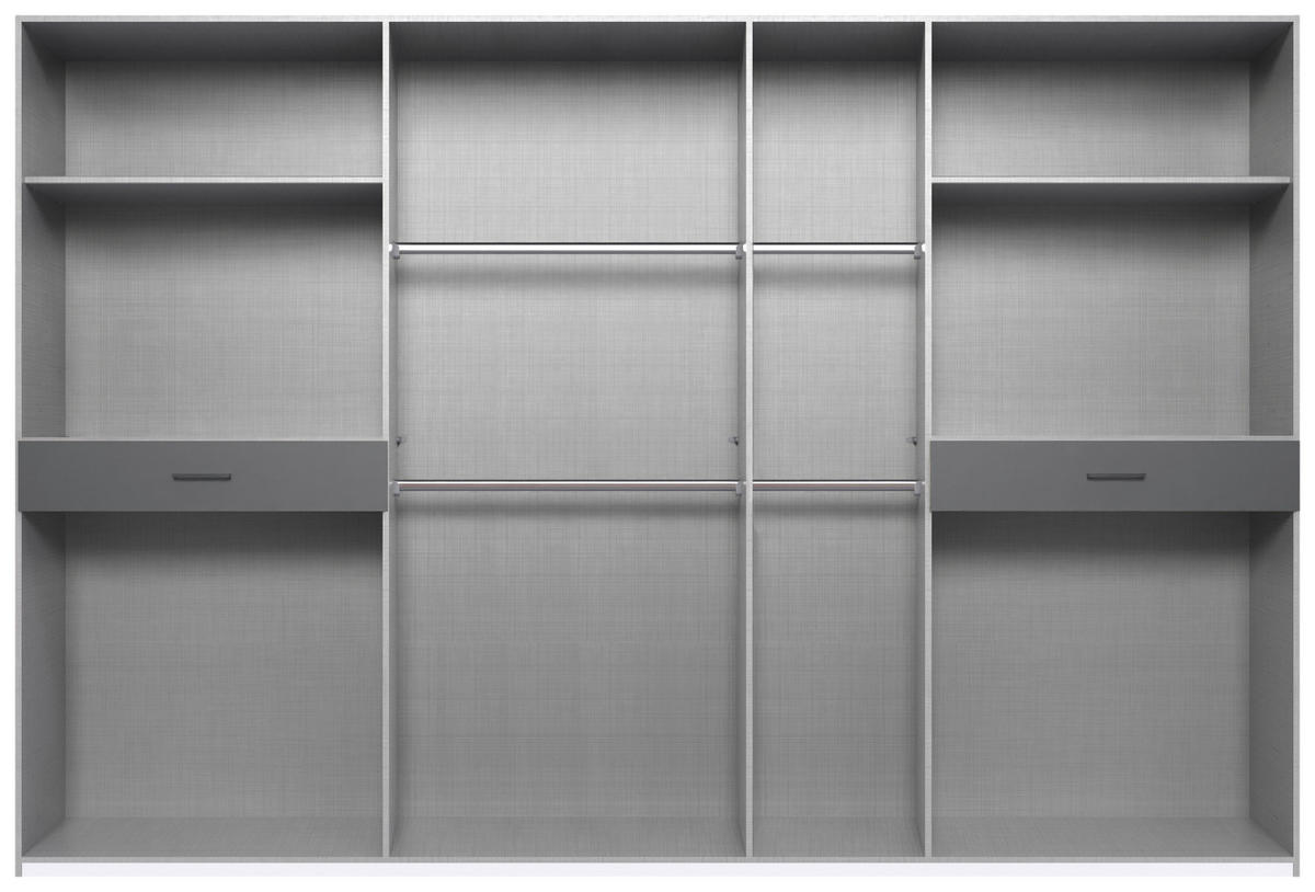 DREHTÜRENSCHRANK - Schwarz/Graphitfarben, KONVENTIONELL, Glas/Holzwerkstoff (313/208/58cm) - Boxxx