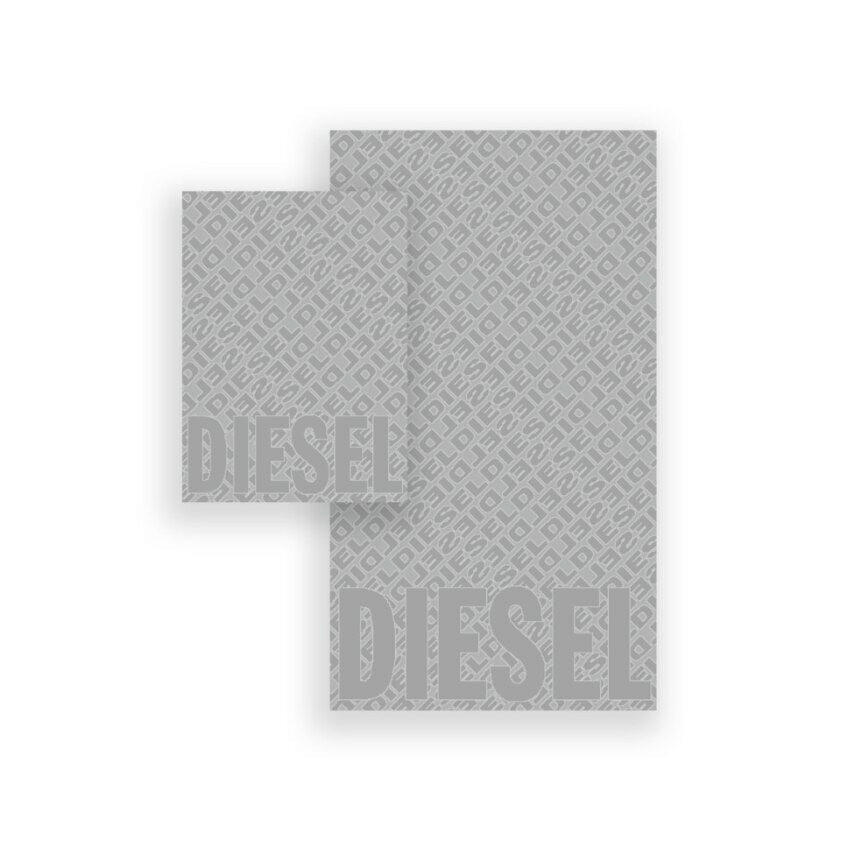 Thumbnail - Diesel Frottierset 3D Logo, Grau, Textil, 2-teilig, Schriftzug, Badtextilien, Handtuch-Sets
