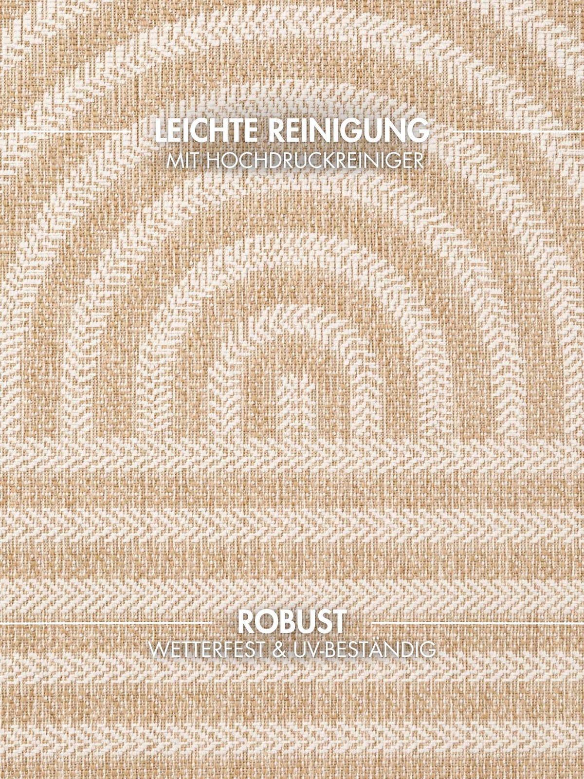 FLACHWEBETEPPICH 160/230 cm Haringey Weiß, Sandfarben oval  - Sandfarben/Weiß, Basics, Kunststoff (160/230cm) - Ted Baker