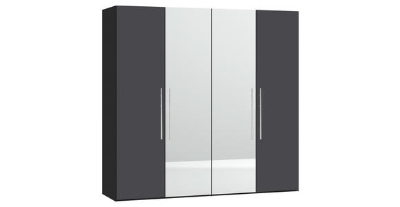 DREHTÜRENSCHRANK in Anthrazit, Schwarz - Edelstahlfarben/Anthrazit, Design, Glas/Holzwerkstoff (203/195/59cm) - Carryhome