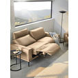 2,5-SITZER in Leder Beige  - Beige/Schwarz, Design, Leder/Metall (200/102/92cm) - Johann Jakob