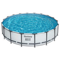POOL SET STEEL PRO 56462 549/122 cm  - Blau/Weiß, Basics, Kunststoff/Metall (549/122cm) - Bestway