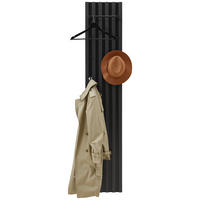 GARDEROBENPANEEL  in 35/185/14 cm  - Graphitfarben/Schwarz, Design, Holzwerkstoff (35/185/14cm) - Voleo