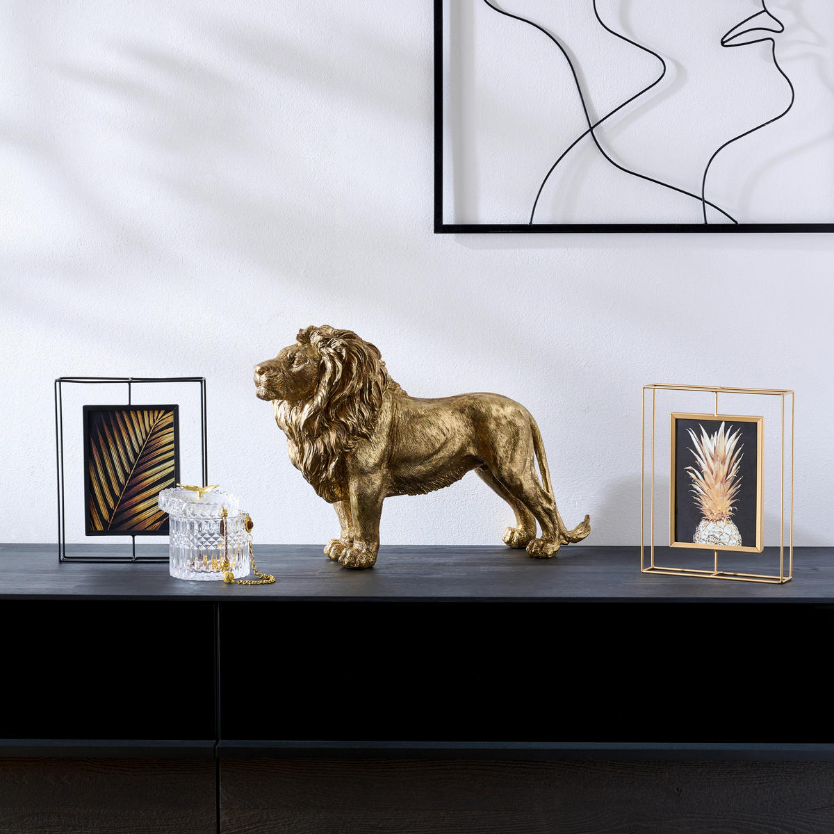 KUTIJA ZA NAKIT      - prozirna/zlatna, Konvencionalno, staklo (10,5/12,5cm) - Ambia Home