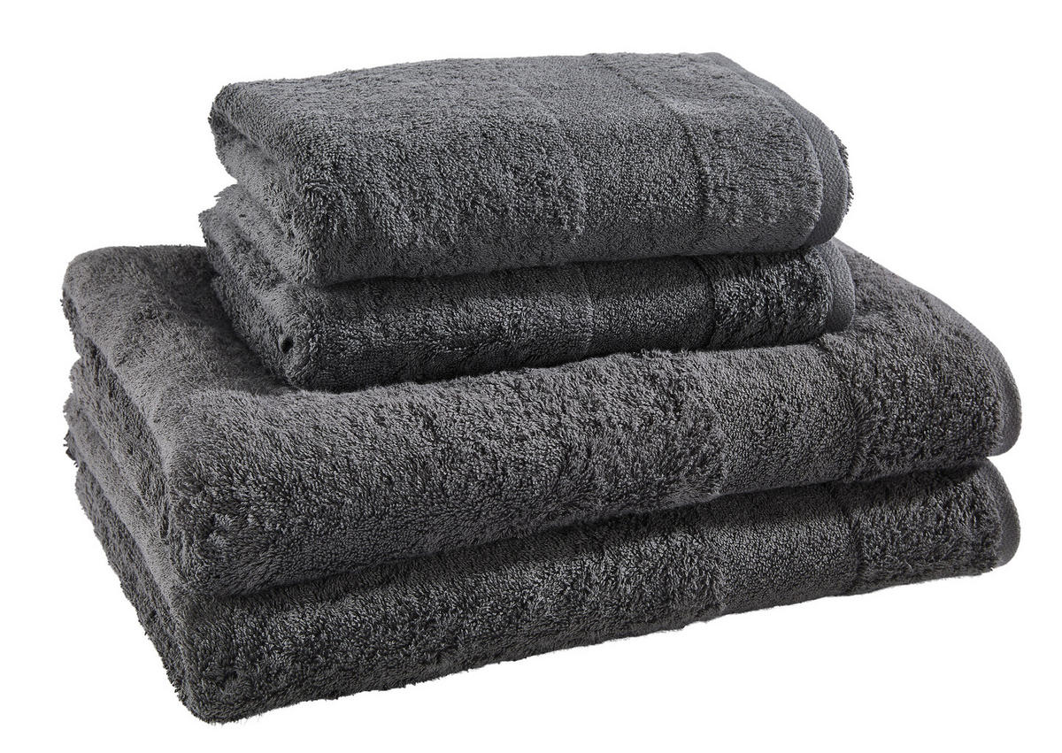 FROTTIERSET Anthrazit 4-teilig  - Anthrazit, Basics, Textil - Villeroy & Boch