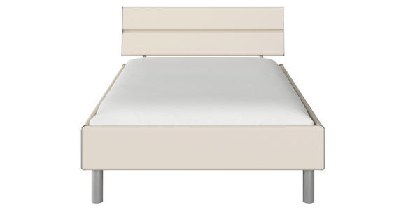 BETT 120/200 cm  in Champagner  - Champagner/Alufarben, Design, Holzwerkstoff/Metall (120/200cm) - Carryhome