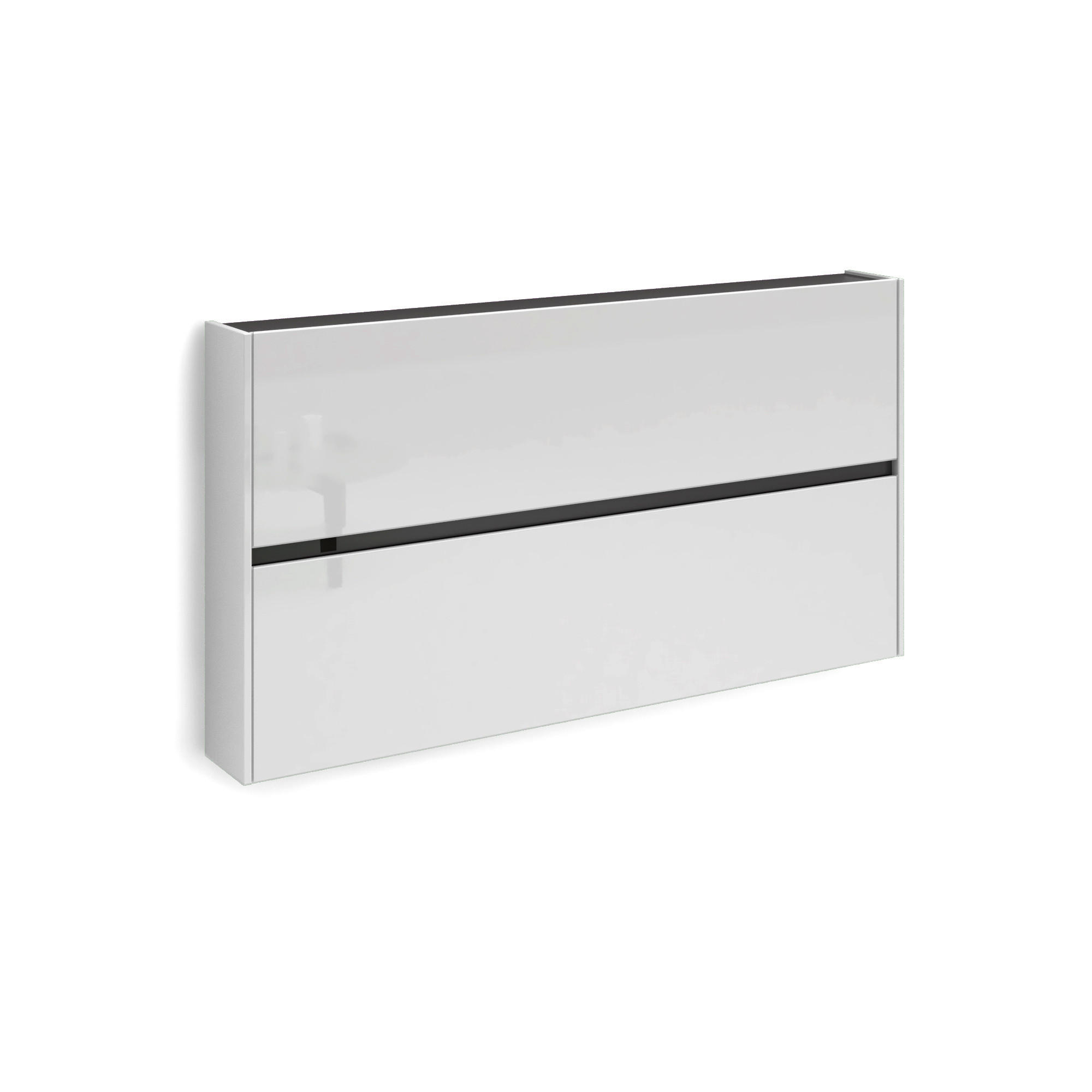 HÄNGESCHUHSCHRANK Weiß Hochglanz  - Weiß Hochglanz, Design, Holzwerkstoff (160/85/19cm) - home24