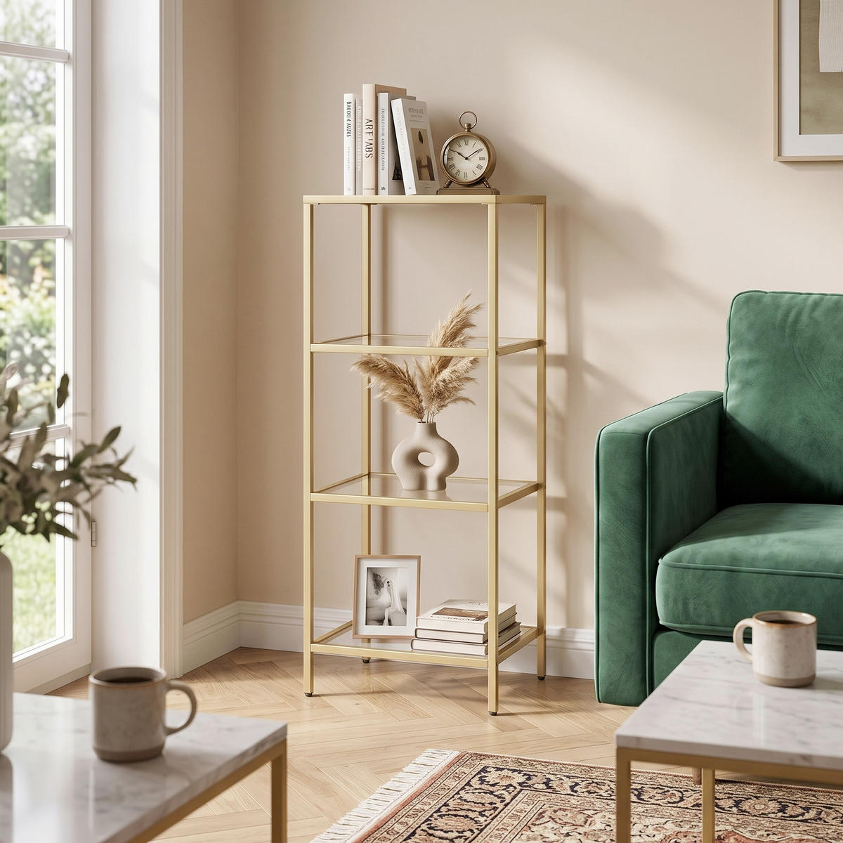REGAL Goldfarben  - Goldfarben, Trend, Glas/Metall (40/95/30cm) - Boxxx