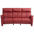 TRAPEZSOFA Echtleder Dunkelrot  - Alufarben/Dunkelrot, KONVENTIONELL, Leder/Metall (217/108/103cm) - Cantus