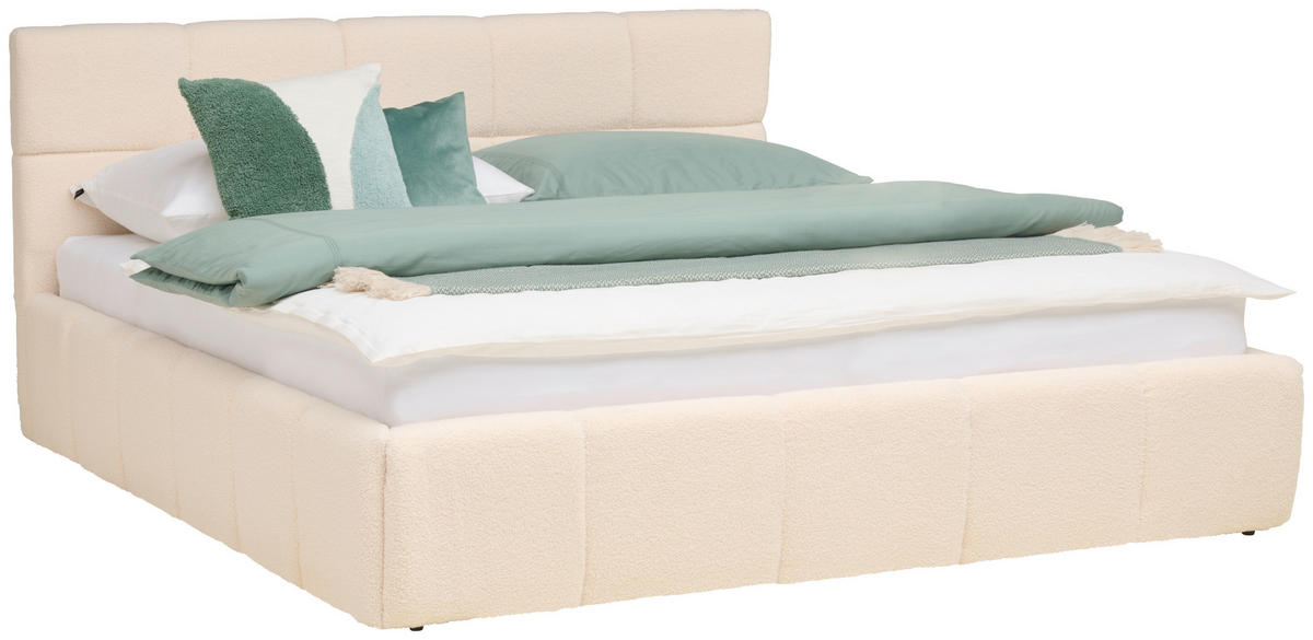 POLSTERBETT Lattenrost Beige 180/200 cm  - Beige/Schwarz, MODERN, Holz/Kunststoff (180/200cm) - Livetastic