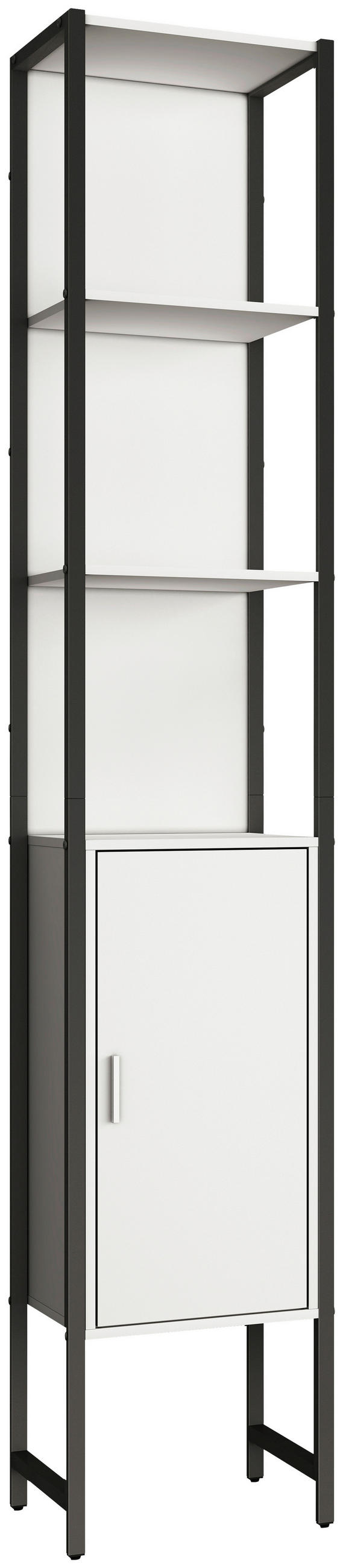 HOCHSCHRANK 72/185/31 cm  - Silberfarben/Schwarz, MODERN, Holzwerkstoff/Metall (72/185/31cm) - MID.YOU