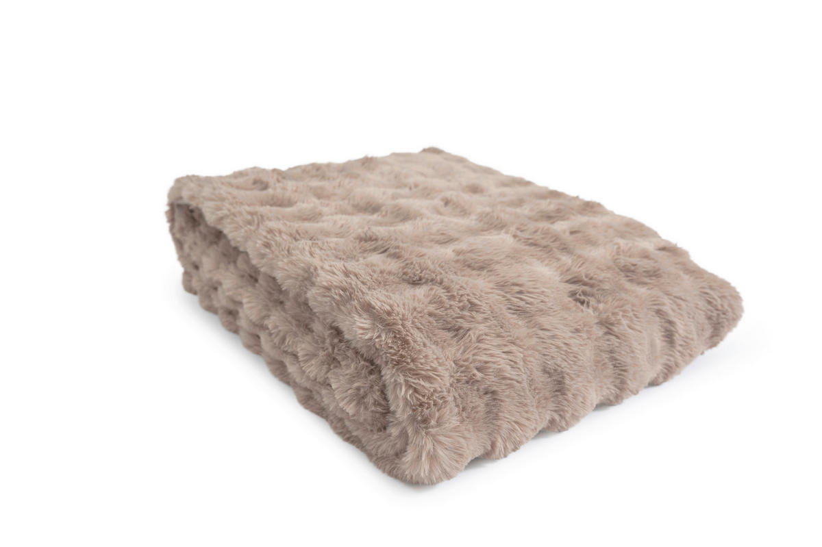 DECKE ALINE 140/200 cm  - Taupe, Basics, Textil (140/200cm)