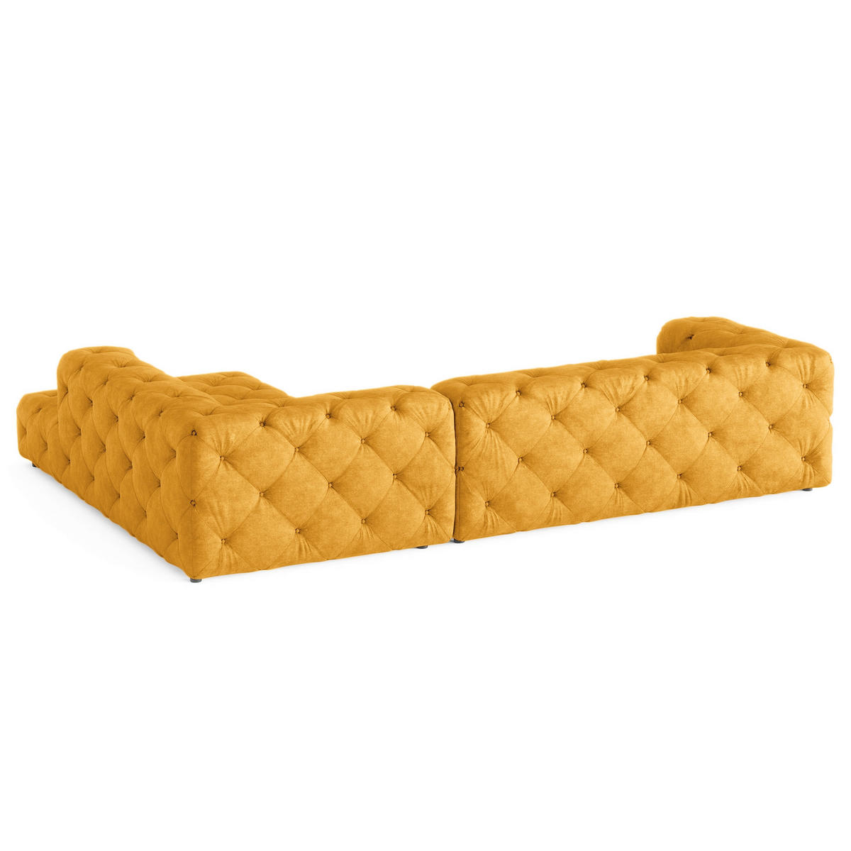 ECKSOFA Fresco in Mikrofaser Senfgelb  325/228 cm  - Senfgelb/Schwarz, Design, Kunststoff/Textil (325/228cm) - P & B
