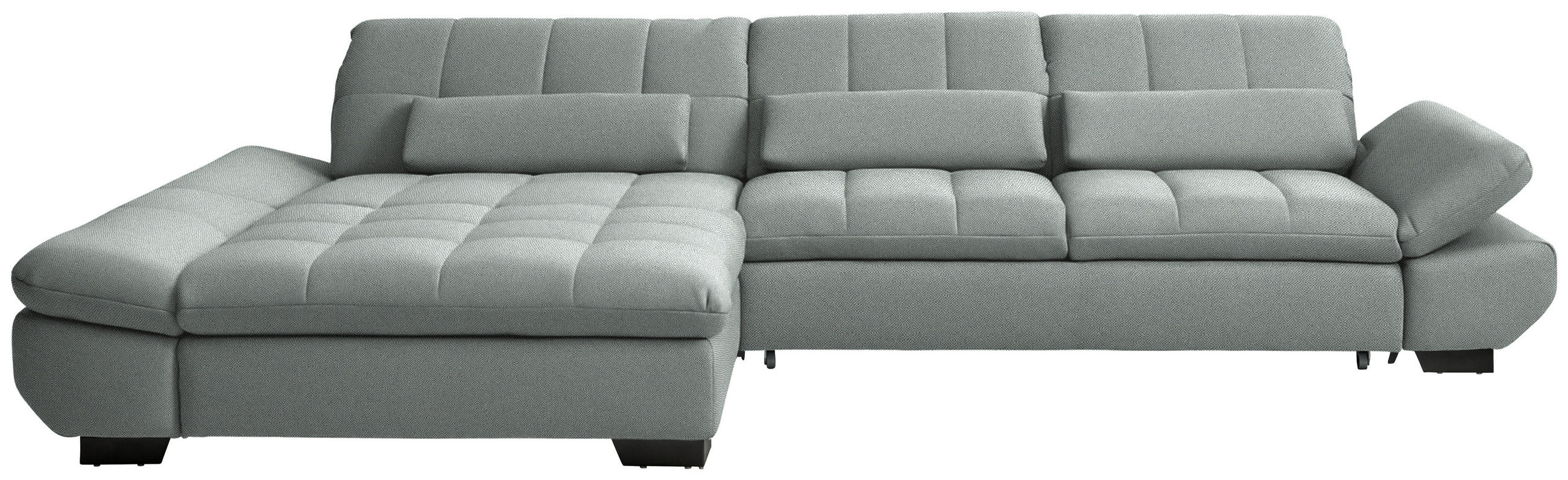 ECKSOFA Flachgewebe Mintgrau  - Mintgrau/Schwarz, Design, Textil/Metall (204/341cm) - Xora