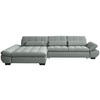 ECKSOFA  in Flachgewebe Mintgrau  204/341 cm  - Mintgrau/Schwarz, Design, Textil/Metall (204/341cm) - Xora