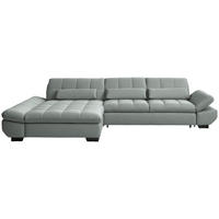 ECKSOFA Flachgewebe Mintgrau  - Mintgrau/Schwarz, Design, Textil/Metall (204/341cm) - Xora