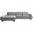 ECKSOFA  in Flachgewebe Mintgrau  204/341 cm  - Mintgrau/Schwarz, Design, Textil/Metall (204/341cm) - Xora