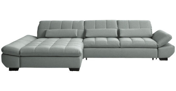 ECKSOFA  in Flachgewebe Mintgrau  204/341 cm  - Mintgrau/Schwarz, Design, Textil/Metall (204/341cm) - Xora