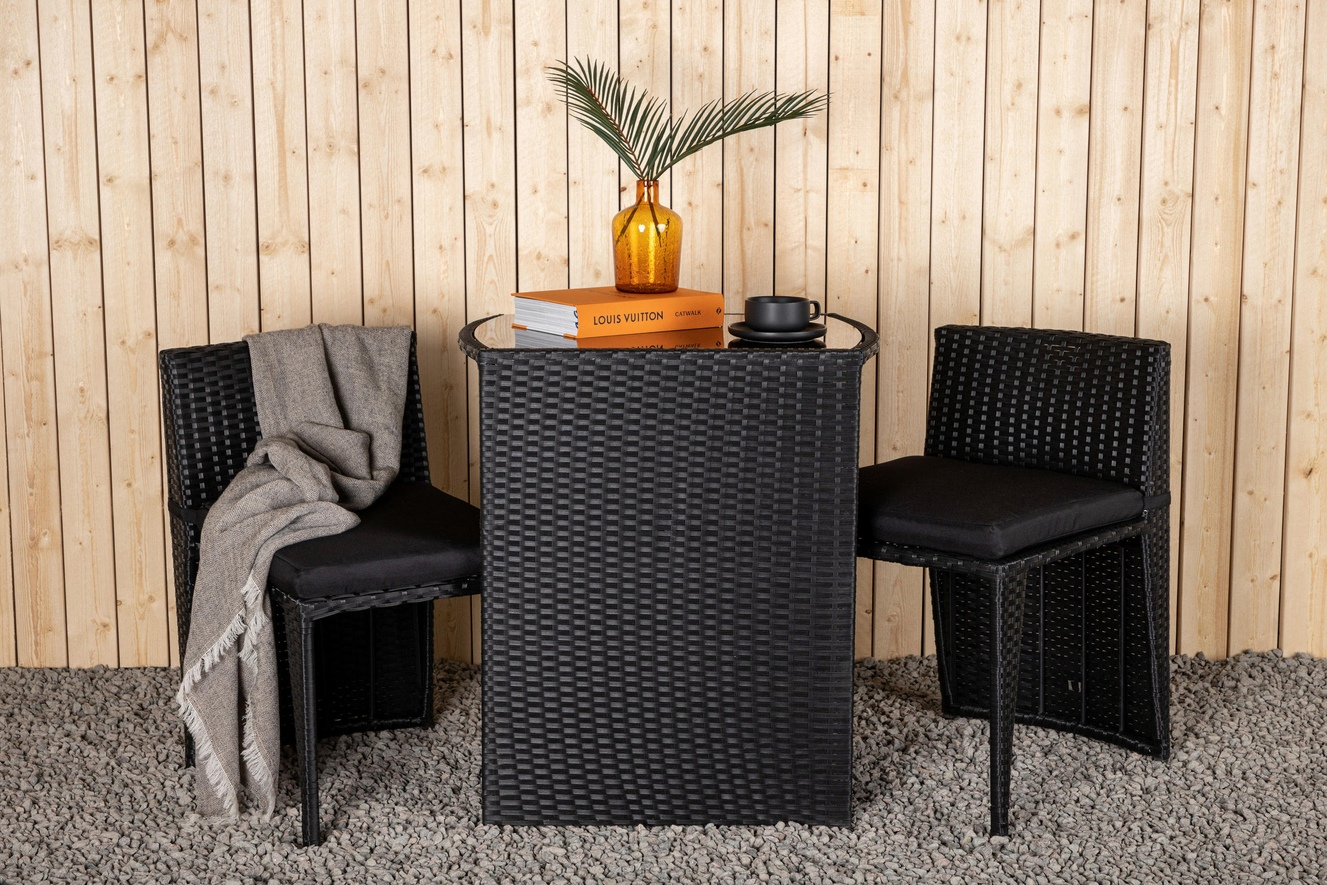 CAFÉSET metall, plast, textil  - grå/svart, Klassisk, metall/textil - Gardenson