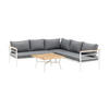 LOUNGEGRUPP 2 delar  - vit/grå, Basics, metall/trä (152/152/76cm)