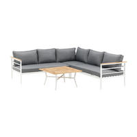 LOUNGEGRUPP 2 delar  - vit/grå, Basics, metall/trä (152/152/76cm)