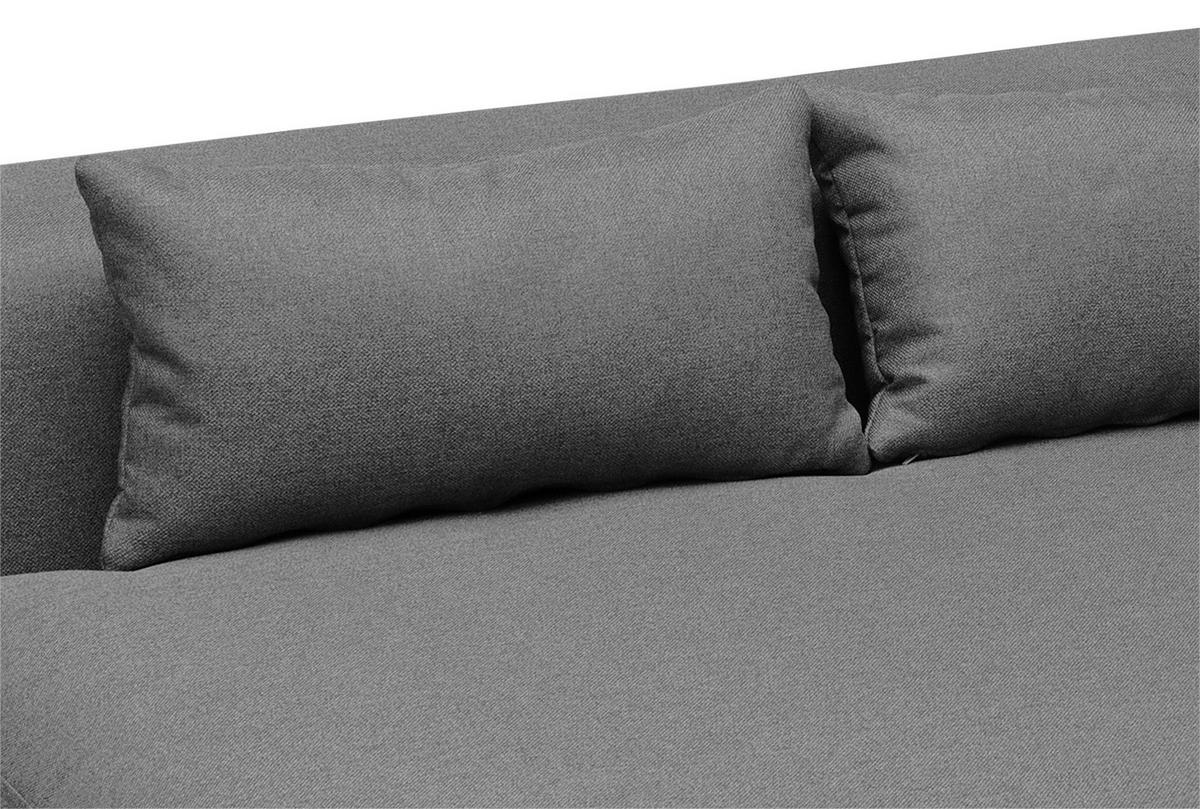 ECKSOFA Dunkelgrau Flachgewebe  - Dunkelgrau/Schwarz, Design, Textil/Metall (172/313cm) - Livetastic