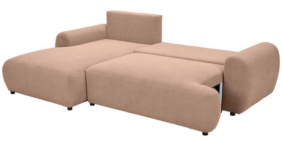 ECKSOFA in Webstoff Altrosa  - Schwarz/Altrosa, MODERN, Kunststoff/Textil (175/265cm) - Carryhome