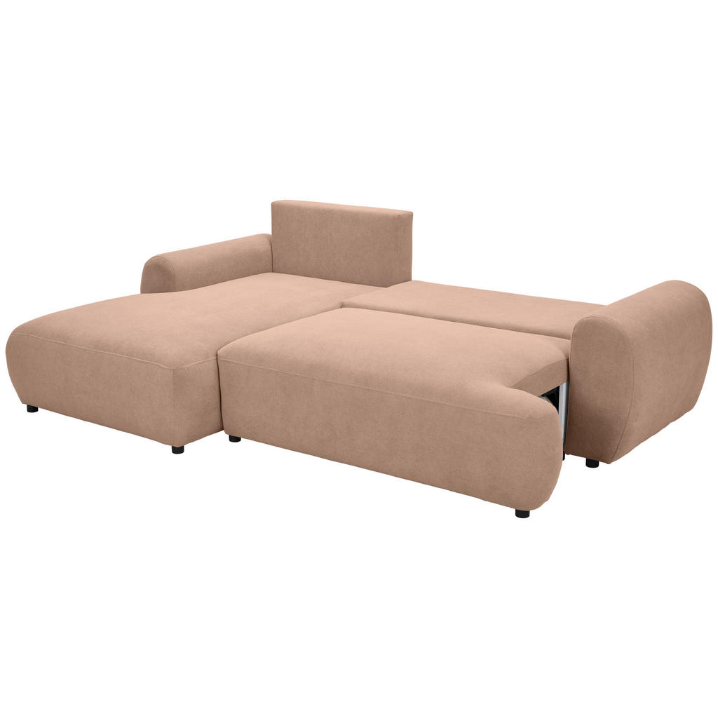 Thumbnail - Carryhome Ecksofa, Altrosa, Textil, 3-Sitzer, Füllung: Polyurethan (Pur), Ottomane links, L-Form, 265x175 cm, Made in EU...