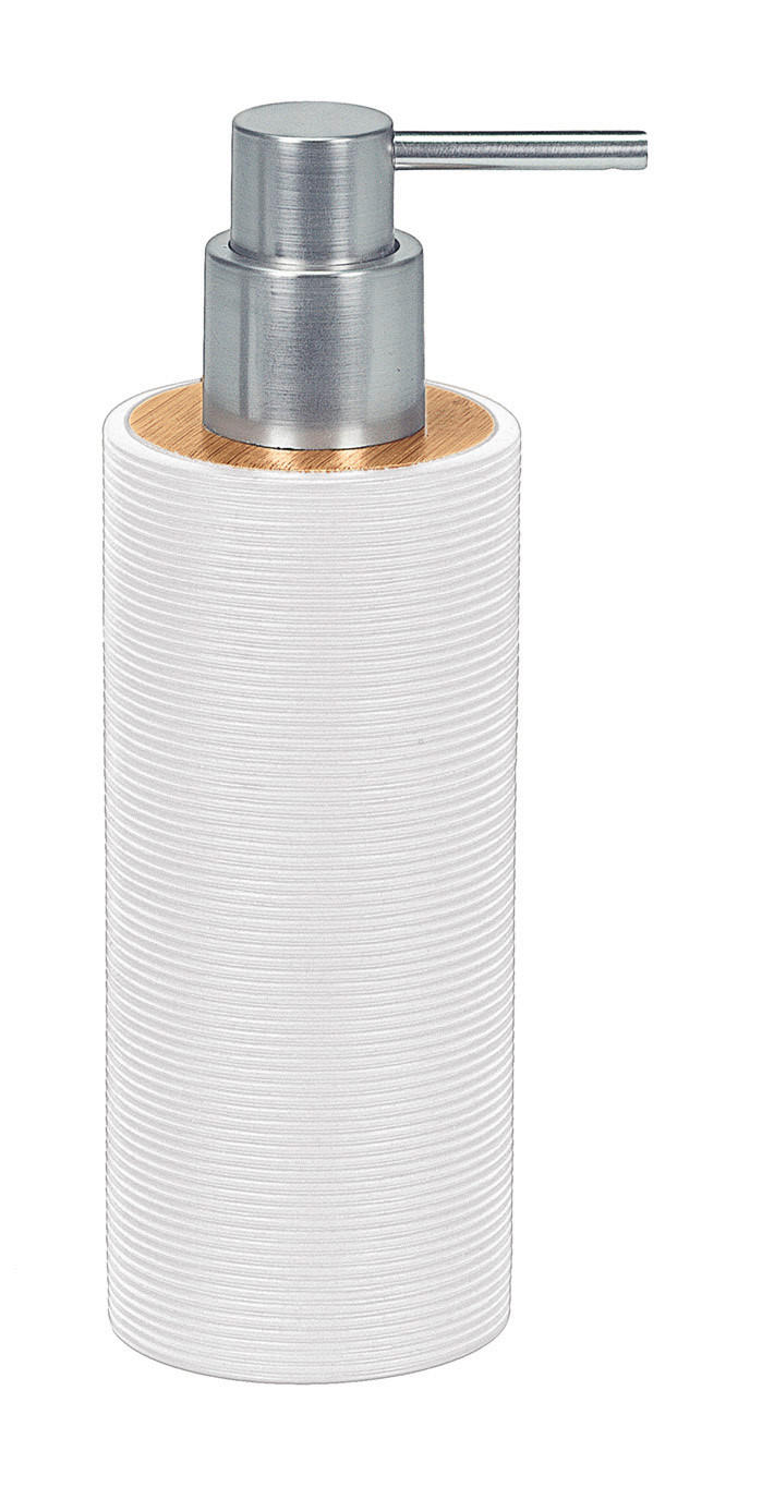 DÁVKOVAČ MÝDLA bílá - bílá, Basics, dřevo/plast (6,5/19cm) - Kleine Wolke