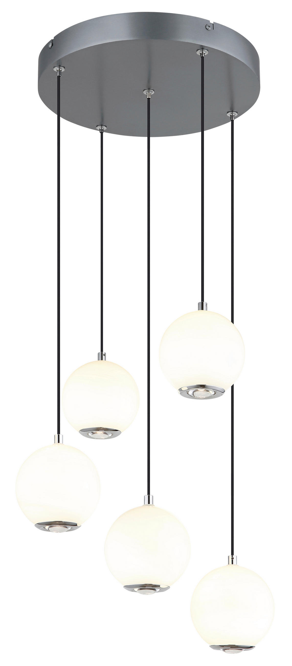 VISEČA LED-SVETILKA  SIMMONS //3000, 4000, 6000 K/230 V/ - barve kroma/siva, Konvencionalno, kovina/umetna masa (39/150cm) - Globo