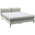 BOXSPRINGBETT 200/200 cm  in Hellgrau  - Hellgrau/Schwarz, Design, Textil/Metall (200/200cm) - Johann Jakob