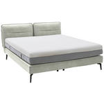 BOXSPRINGBETT 180/200 cm  in Hellgrau  - Hellgrau/Schwarz, Design, Textil/Metall (180/200cm) - Johann Jakob