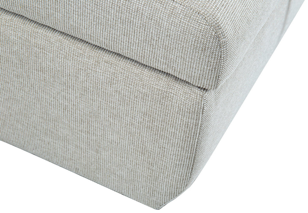 ECKSOFA Leinenoptik Beige  - Beige/Schwarz, Design, Kunststoff/Textil (152,5/225,5cm) - Livetastic