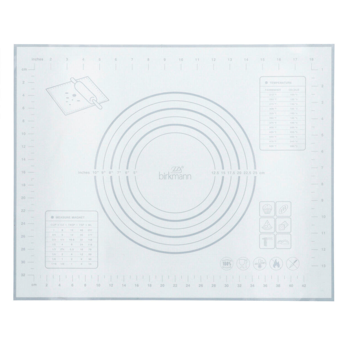 BAKMATTA - ljusgrå, Basics, plast (50/40/0,1cm) - Birkmann