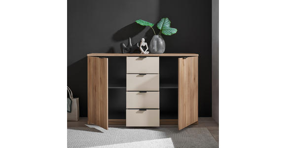 SIDEBOARD  in 140/89,5/38 cm  - Kaschmir/Eichefarben, Design, Holzwerkstoff/Metall (140/89,5/38cm) - Xora