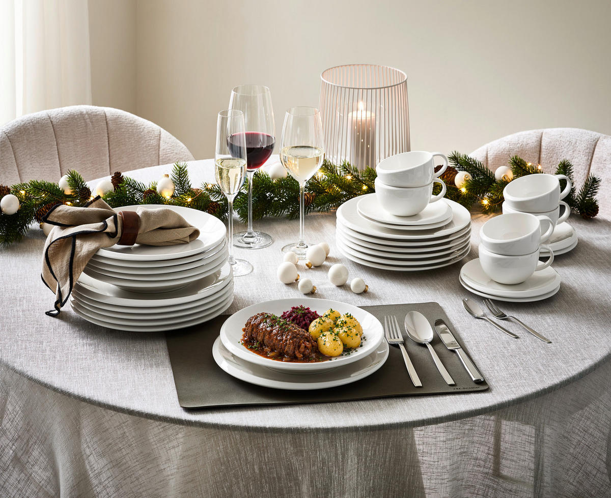 KAFFEESERVICE Weiß New Moon 18-teilig  - Weiß, KONVENTIONELL, Keramik - Villeroy & Boch