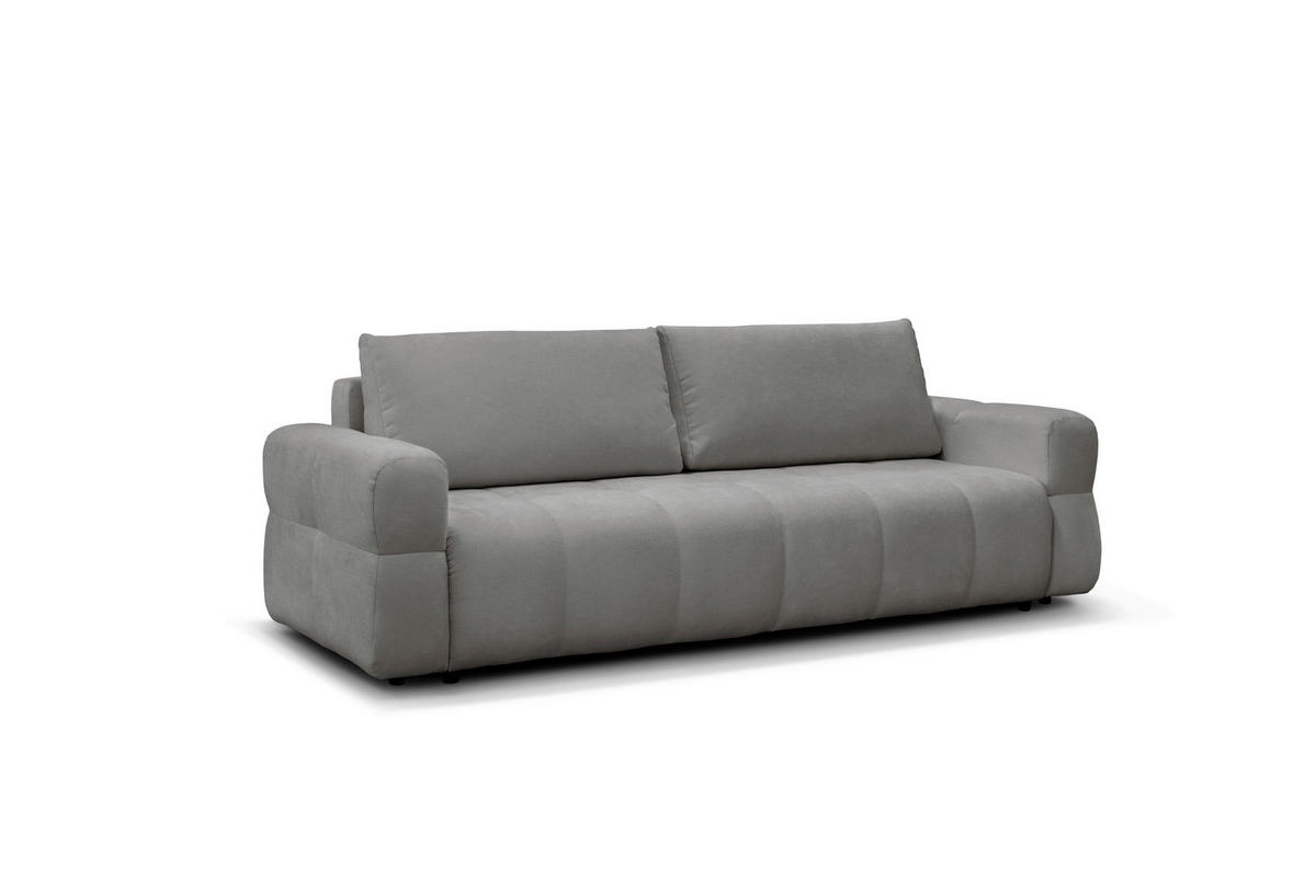 SCHLAFSOFA LOTTA  mit Chenille Grau  - Schwarz/Grau, Design, Textil (248/90/105cm) - MID.YOU