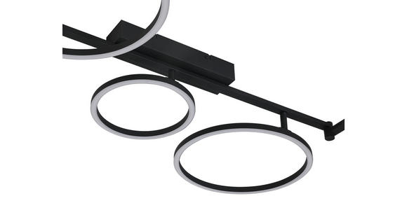 LED-DECKENLEUCHTE 118/127/12 cm  - Schwarz, Design, Kunststoff/Metall (118/127/12cm) - Novel