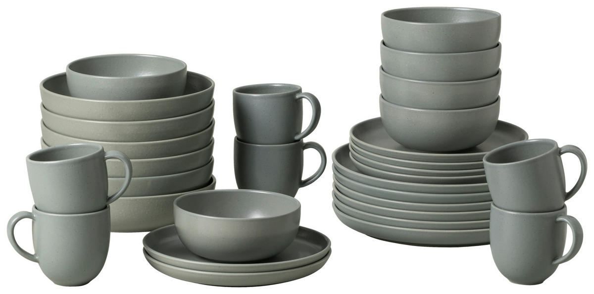 KOMBISERVICE Salbeigrün PACIFICA 30-teilig 6 Personen  - Salbeigrün, Basics, Keramik - Costa Nova