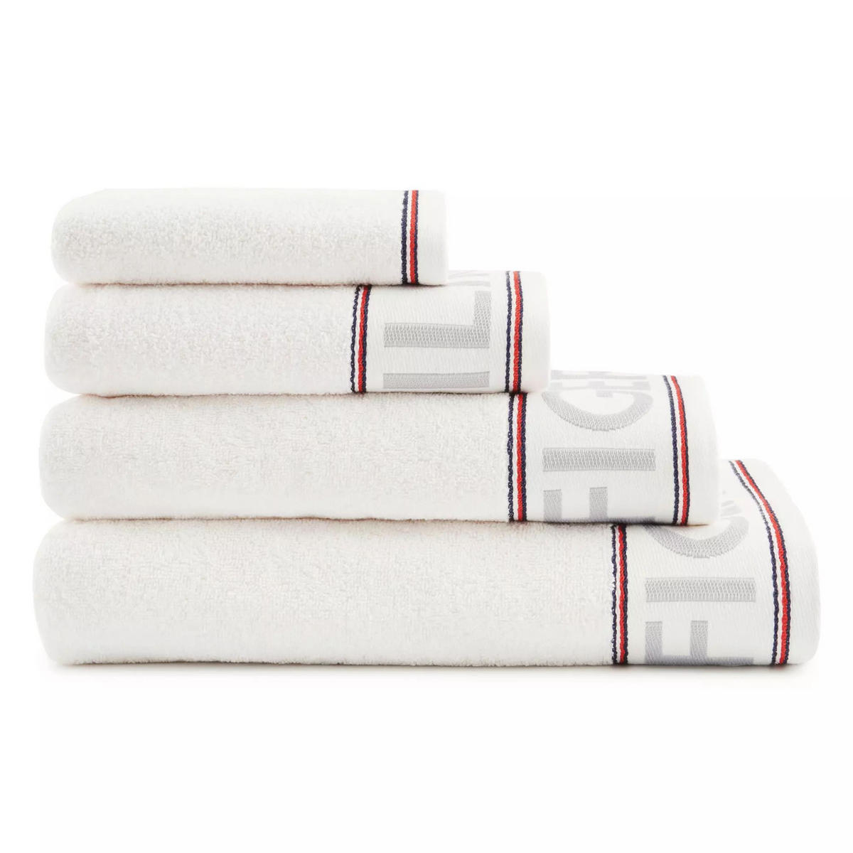 DUSCHTUCH Degree 70/130 cm  - Weiß, Basics, Textil (70/130cm) - Tommy Hilfiger