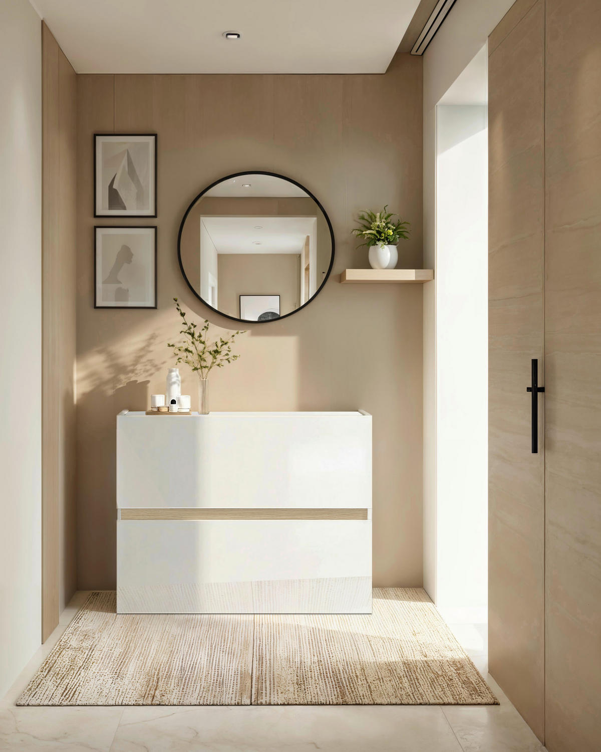 SCHUHKIPPER  in 104/82/29 cm  - Eichefarben/Weiß Hochglanz, Design, Holzwerkstoff (104/82/29cm) - MID.YOU