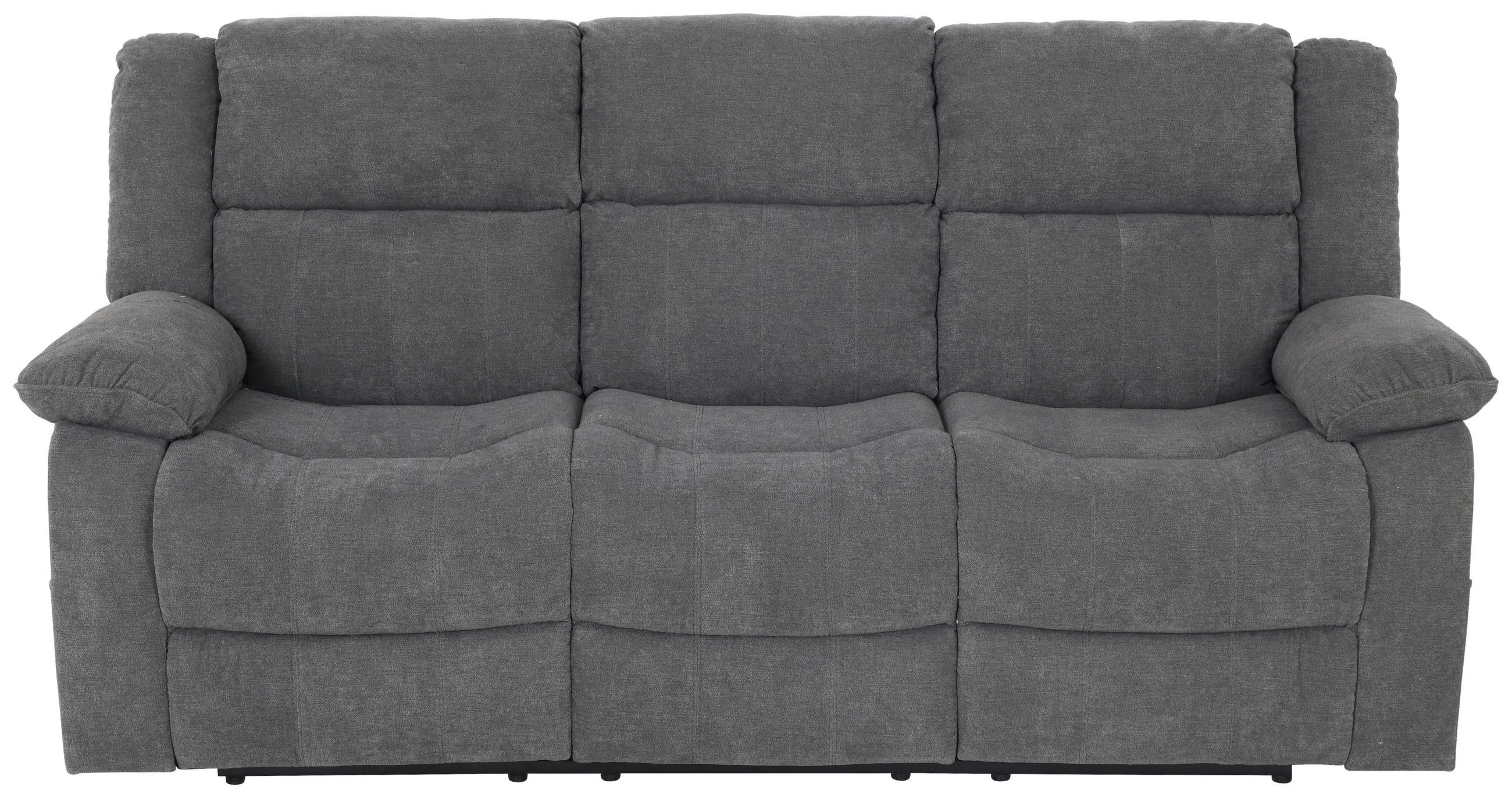 3-SITS SOFFA i vävt tyg grå  - svart/grå, Basics, textil/plast (209/101/93cm) - P & B
