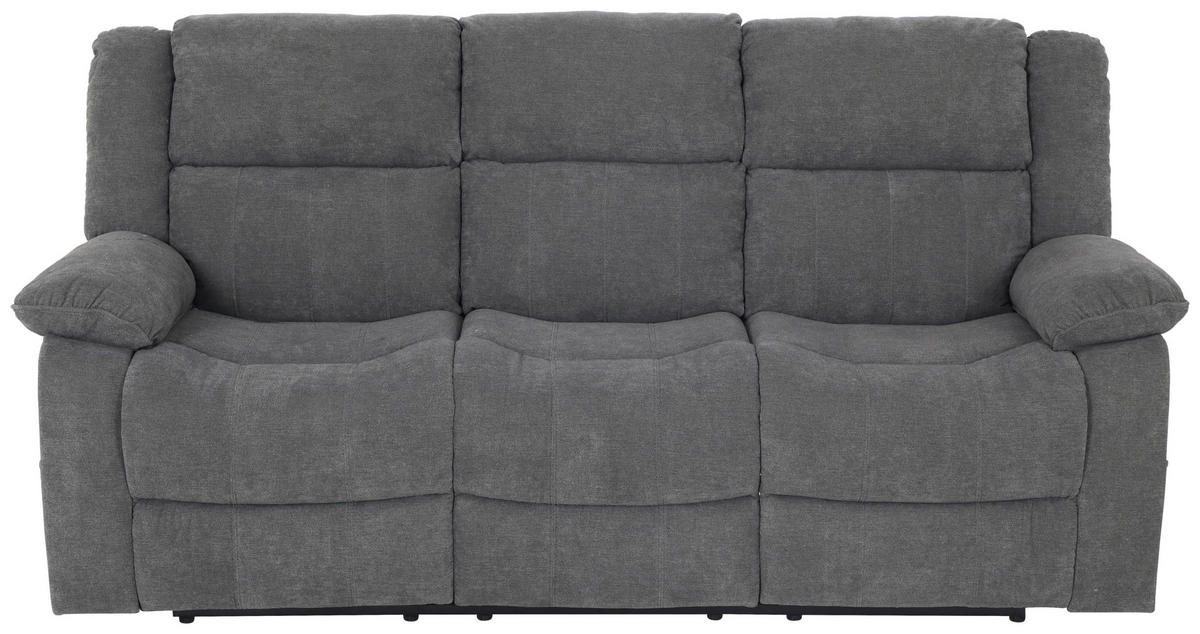 3-SITS SOFFA i vävt tyg grå  - svart/grå, Basics, textil/plast (209/101/93cm) - P & B